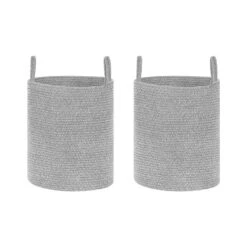 Beliani Mand SARYK - Grijs Katoen