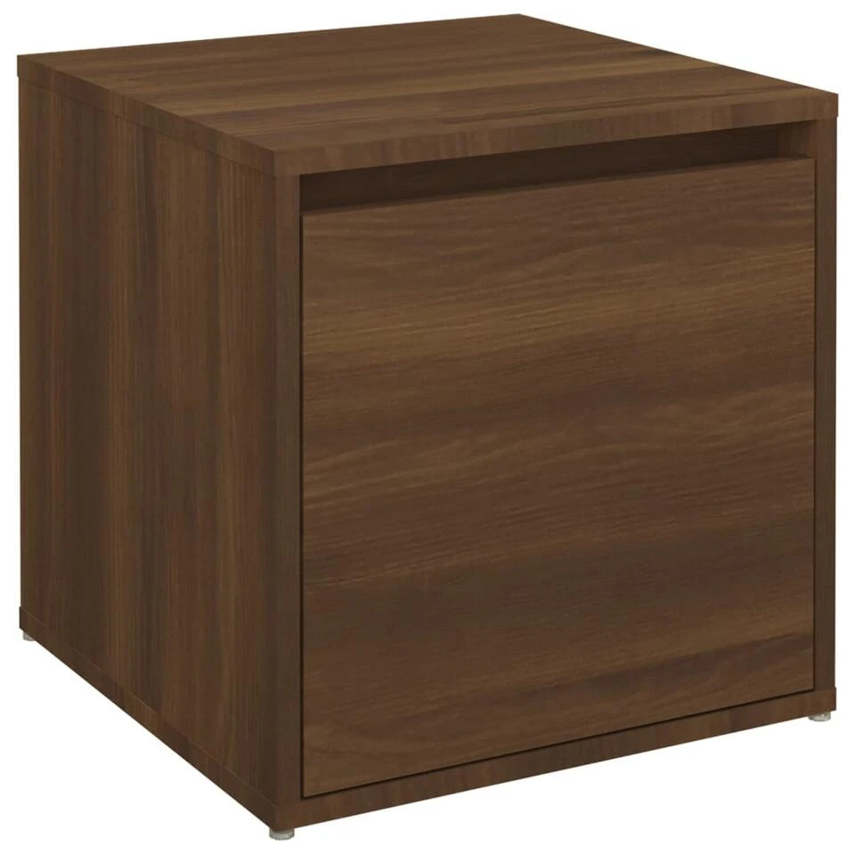 VidaXL Opbergbox Met Lade 40,5x40x40 Cm Bewerkt Hout Bruineikenkleurig 1 VidaXL Opbergbox Met Lade 40,5x40x40 Cm Bewerkt Hout Bruineikenkleurig