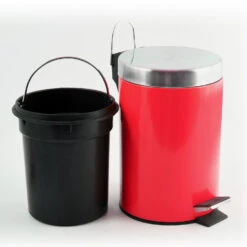 MSV Badkamer/toilet Pedaalemmer - Rood - 3 Liter - 17 X 25 Cm -Woninginrichting Winkel 1000089294 0102