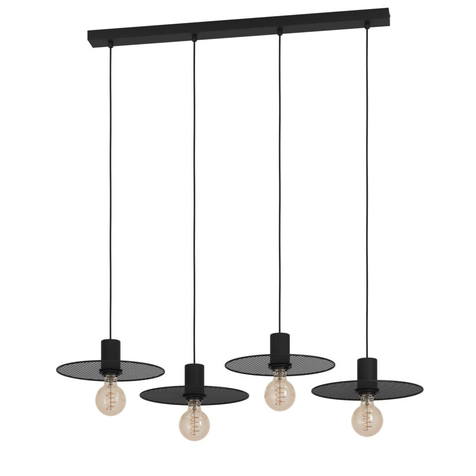 EGLO Ikeston Hanglamp - E27 - 98 Cm - Zwart - Staal 1 EGLO Ikeston Hanglamp - E27 - 98 Cm - Zwart - Staal