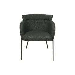 HSM Collection Eetkamerstoel Luca Set Van 2 Antraciet/Zwart Teddy/Bouclé/Metaal -Woninginrichting Winkel 1000092807 0101