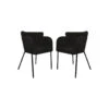 HSM Collection Eetkamerstoel Luca Set Van 2 Antraciet/Zwart Teddy/Bouclé/Metaal