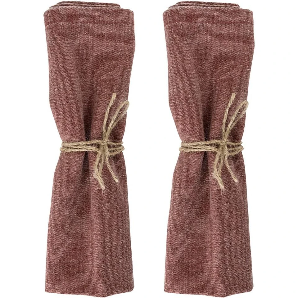 Laura Ashley Set 2 Servetten Daniela Oxblood Uni 2 Laura Ashley Set 2 Servetten Daniela Oxblood Uni - Afbeelding 2