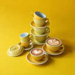 Egg Koffiekop Met Schotel - Set Van 2 - 150ml - Geel -Woninginrichting Winkel 1000093473 0103