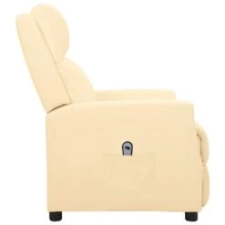 VidaXL Fauteuil Elektrisch Verstelbaar Kunstleer Crèmekleurig -Woninginrichting Winkel 1000094068 0102