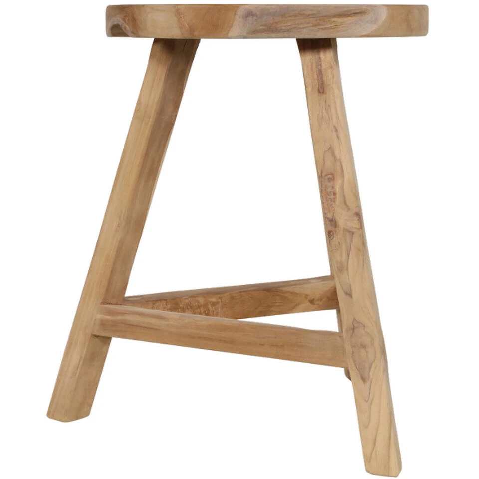 Teak Krukje 35x47cm - Hout - Bruin 4 Teak Krukje 35x47cm - Hout - Bruin - Afbeelding 4