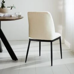 Eetkamerstoel Noli Chenille Crème - Stof - Wit 6 Eetkamerstoel Noli Chenille Crème - Stof - Wit -Woninginrichting Winkel 1000097139 0102