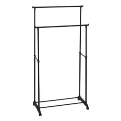 5Five Kledingrek Dubbele Stang - Kunststof/metaal - Zwart - 80 X 160cm