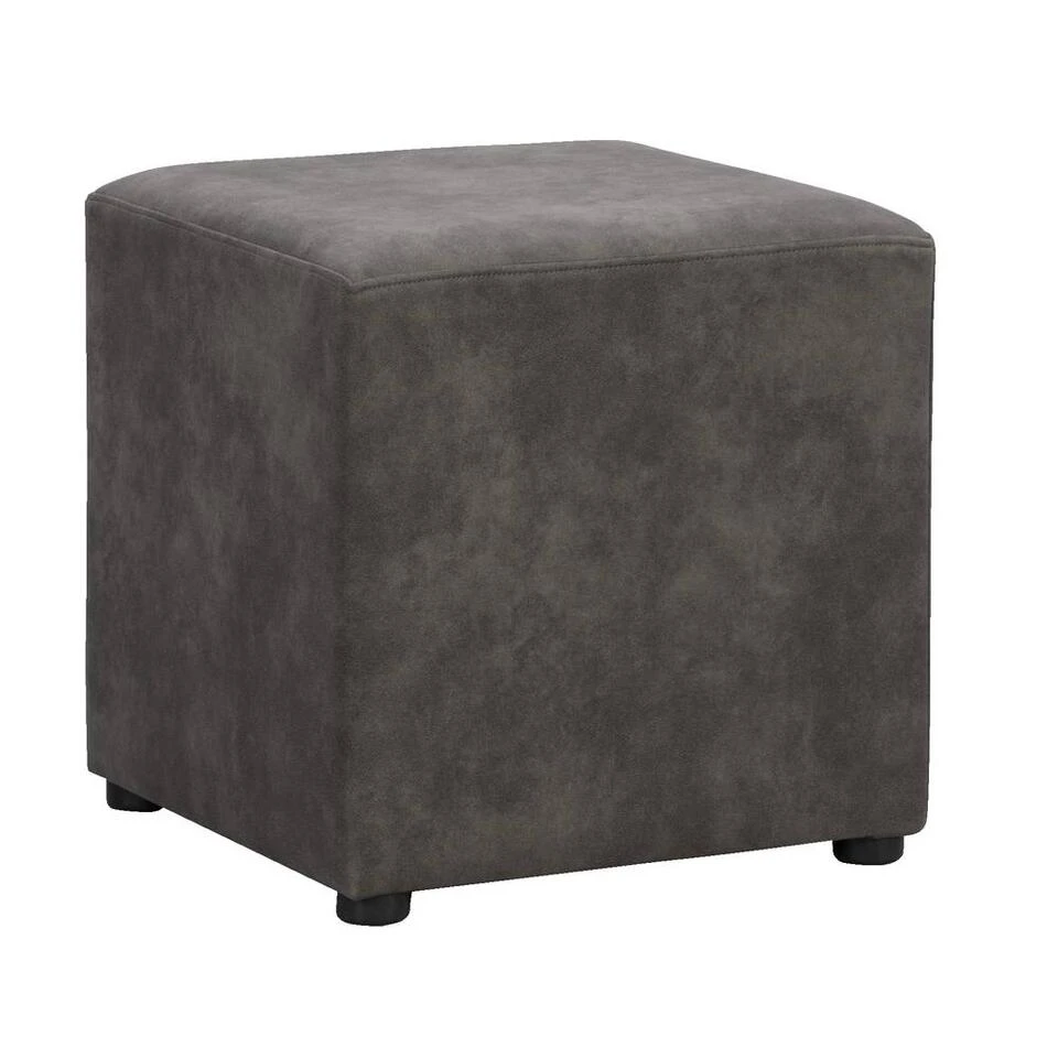 Hocker Nando - Antraciet - 45x45x45 Cm 2 Hocker Nando - Antraciet - 45x45x45 Cm - Afbeelding 2
