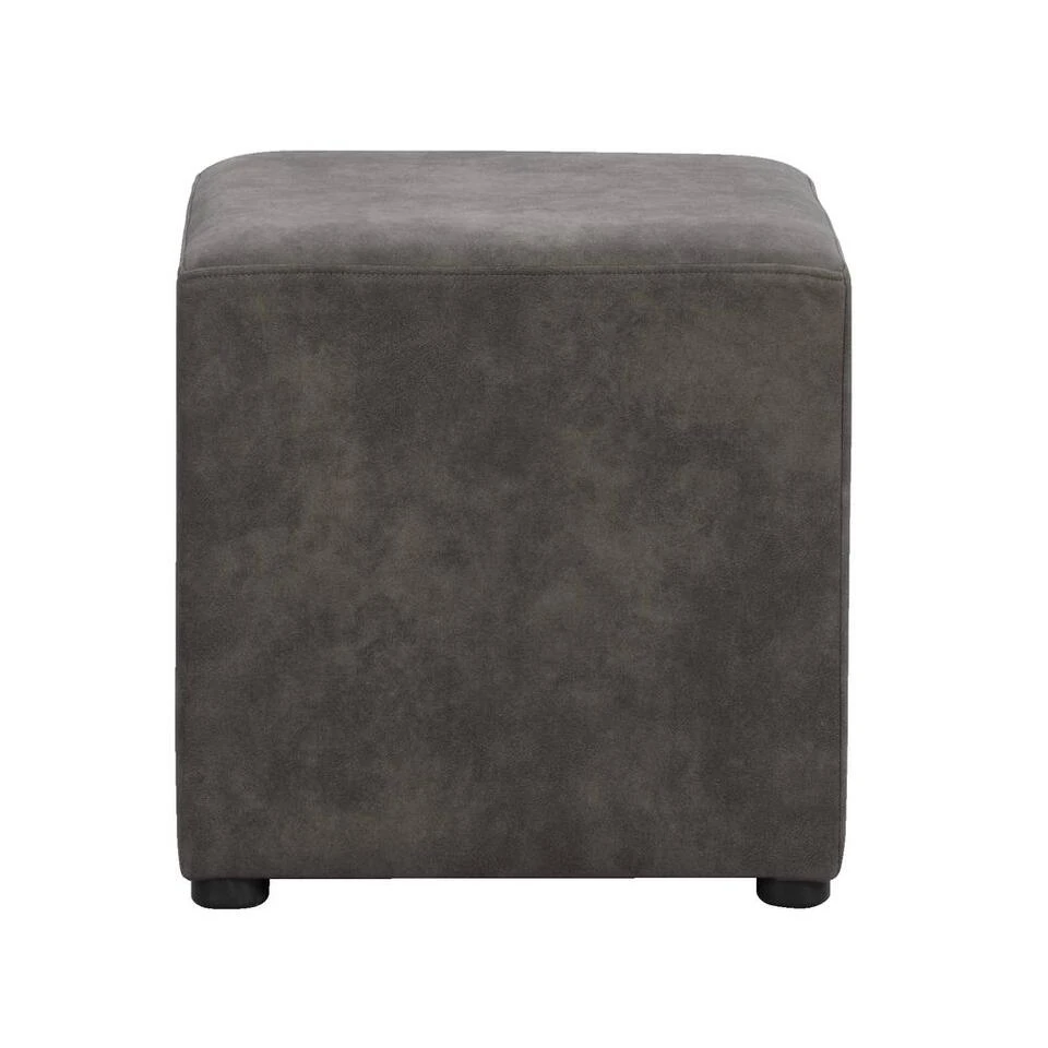 Hocker Nando - Antraciet - 45x45x45 Cm 1 Hocker Nando - Antraciet - 45x45x45 Cm