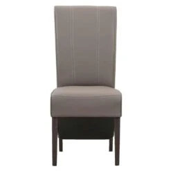 Eetkamerstoel Perry - Lederlook - Taupe