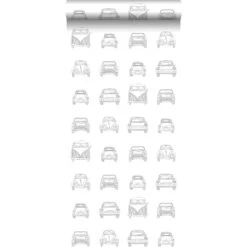 ESTAhome Behang - Vintage Auto's - Zwart En Wit - 53 Cm X 10,05 M