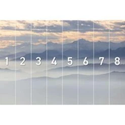 Fotobehang Mistige Heuvels En Besneeuwde Bergtoppen 260x384 Cm Blauw 6 Fotobehang Mistige Heuvels En Besneeuwde Bergtoppen 260x384 Cm Blauw -Woninginrichting Winkel 1123831649 0102