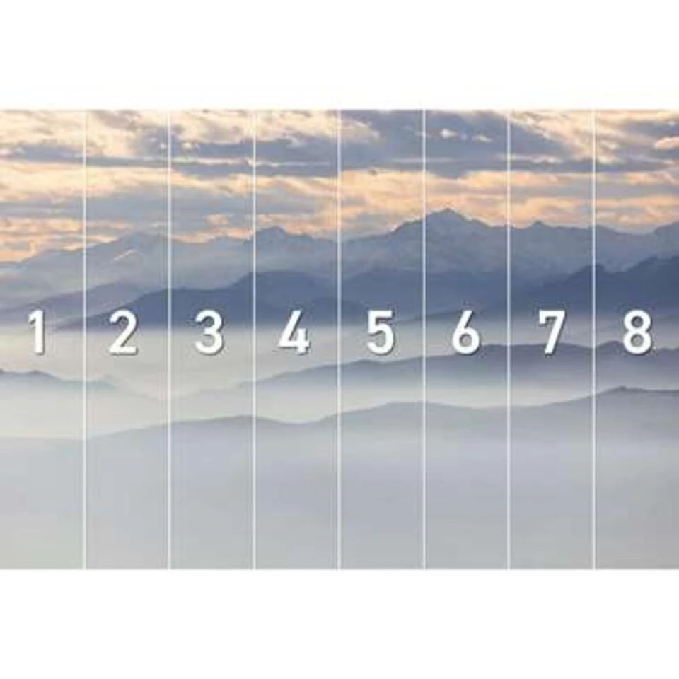 Fotobehang Mistige Heuvels En Besneeuwde Bergtoppen 260x384 Cm Blauw 3 Fotobehang Mistige Heuvels En Besneeuwde Bergtoppen 260x384 Cm Blauw - Afbeelding 3