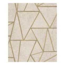 Dutch Wallcoverings - Exposure Grafisch Beige/goud - 0,53x10,05m