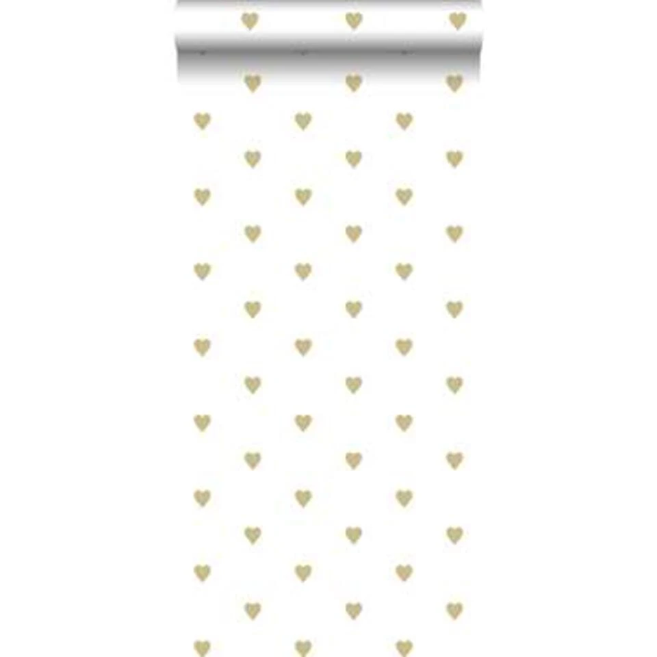 Origin Behang - Hartjes - Wit En Goud - 0.53 X 10.05 M 2 Origin Behang - Hartjes - Wit En Goud - 0.53 X 10.05 M - Afbeelding 2
