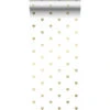 Origin Behang - Hartjes - Wit En Goud - 0.53 X 10.05 M