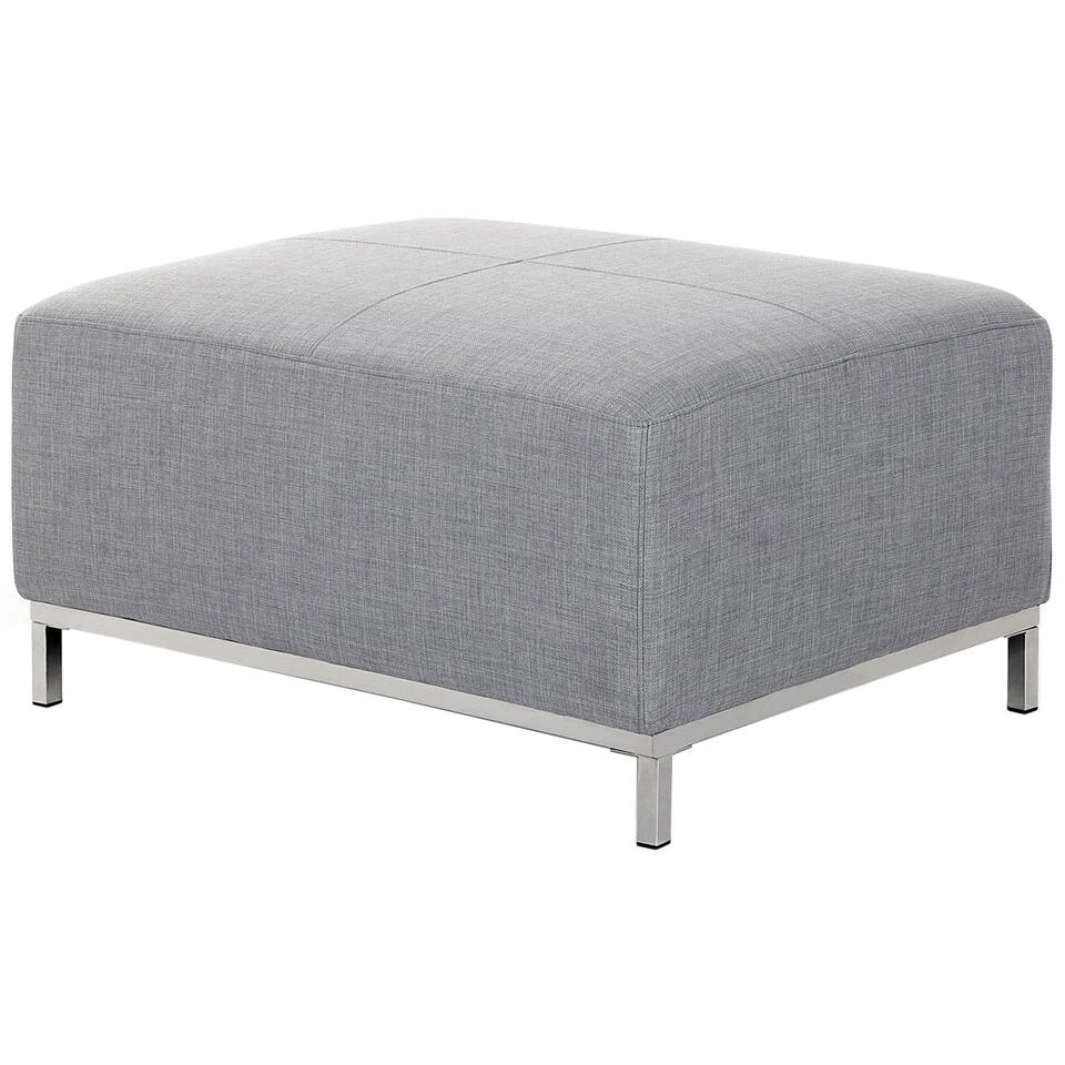 Beliani Ottomaan OSLO - Grijs Polyester 1 Beliani Ottomaan OSLO - Grijs Polyester