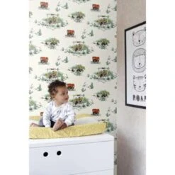 ESTAhome Behang - Cowboys - Mintgroen En Oranje - 53 Cm X 10,05 M -Woninginrichting Winkel 1247504329 0103