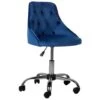 Beliani Bureaustoel PARRISH - Blauw Fluweel