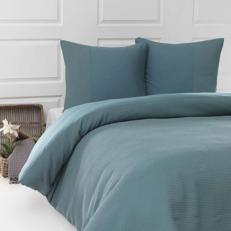 Papillon Deluxe+ Mendoza Dekbedovertrek - 200x200/220 Cm - Blauw 2 Papillon Deluxe+ Mendoza Dekbedovertrek - 200x200/220 Cm - Blauw - Afbeelding 2