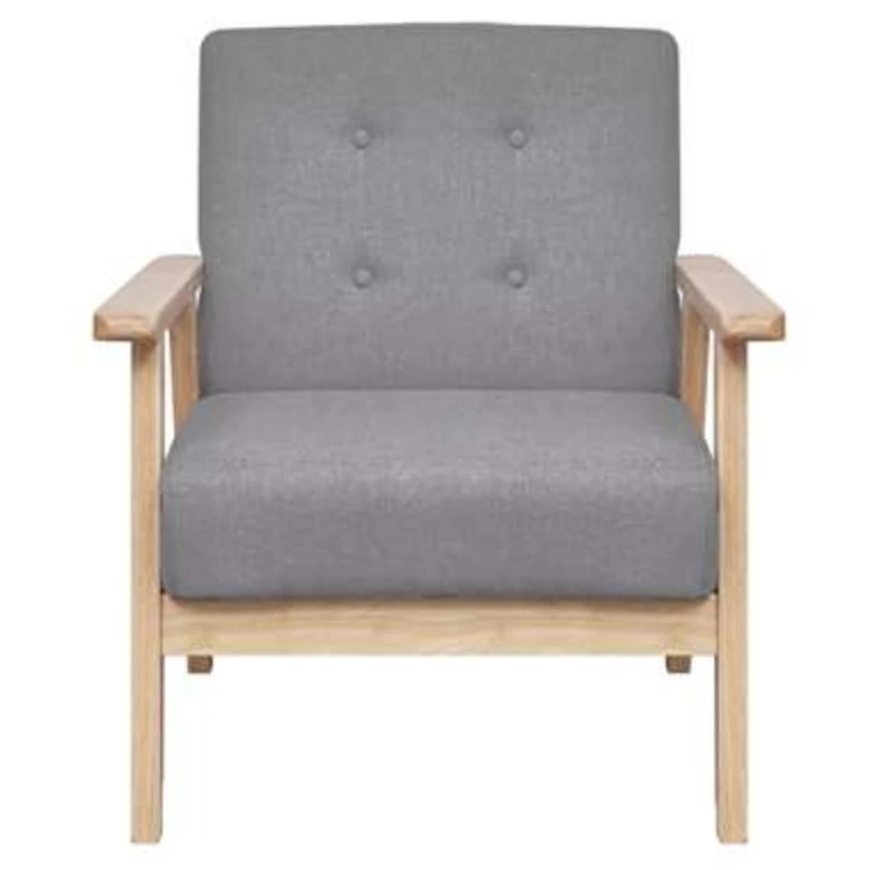 VidaXL Fauteuil Stof Lichtgrijs 3 VidaXL Fauteuil Stof Lichtgrijs - Afbeelding 3