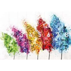 Fotobehang Aquarel Bomen 260x384 Cm Bont -Woninginrichting Winkel 1391838462 0102
