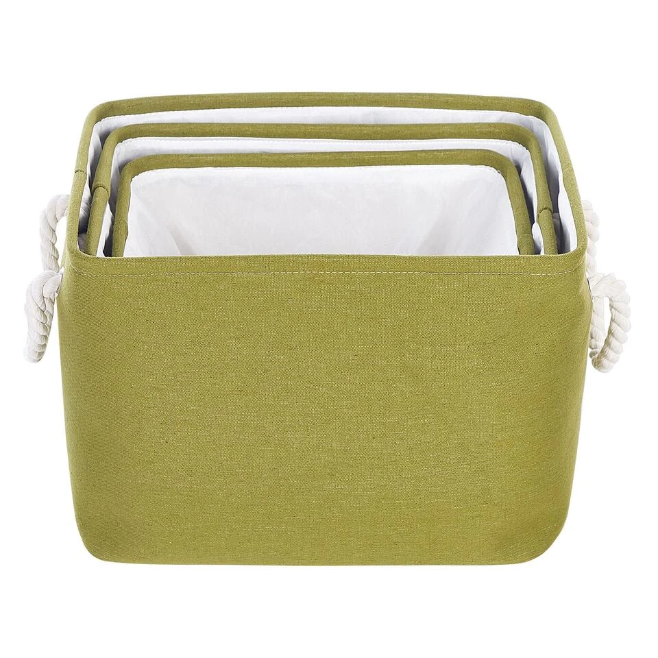 Beliani Mand DARQAB - Groen Polyester 4 Beliani Mand DARQAB - Groen Polyester - Afbeelding 4