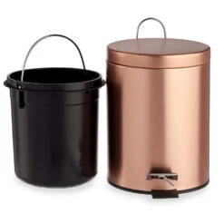 Berilo Pedaalemmer - Koperkleurig - 12 L - 40 Cm - Metaal -Woninginrichting Winkel 14306c7d68b04633aebf1f56c5bd34cb