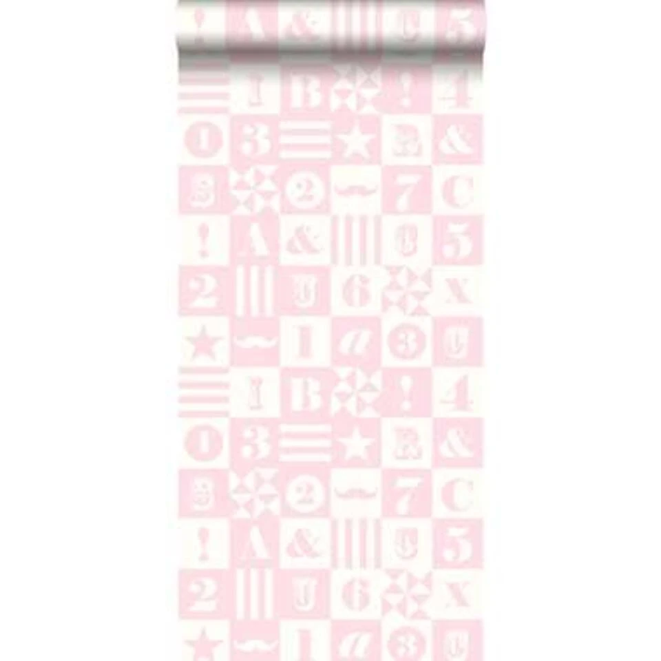 ESTAhome Behang - Blokken - Licht Roze - 53 Cm X 10,05 M 2 ESTAhome Behang - Blokken - Licht Roze - 53 Cm X 10,05 M - Afbeelding 2