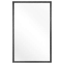 Beliani Wandspiegel MORLAIX - Zwart Synthetisch Materiaal