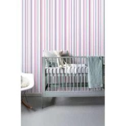 ESTAhome Behang - Strepen - Roze En Turquoise - 53 Cm X 10,05 M -Woninginrichting Winkel 1646991548 0102