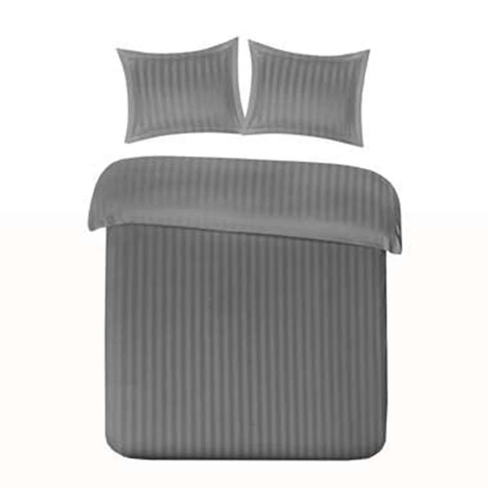 Papillon Dekbedovertrek Satijn Streep - 140x200/220 Cm - Grijs 2 Papillon Dekbedovertrek Satijn Streep - 140x200/220 Cm - Grijs - Afbeelding 2