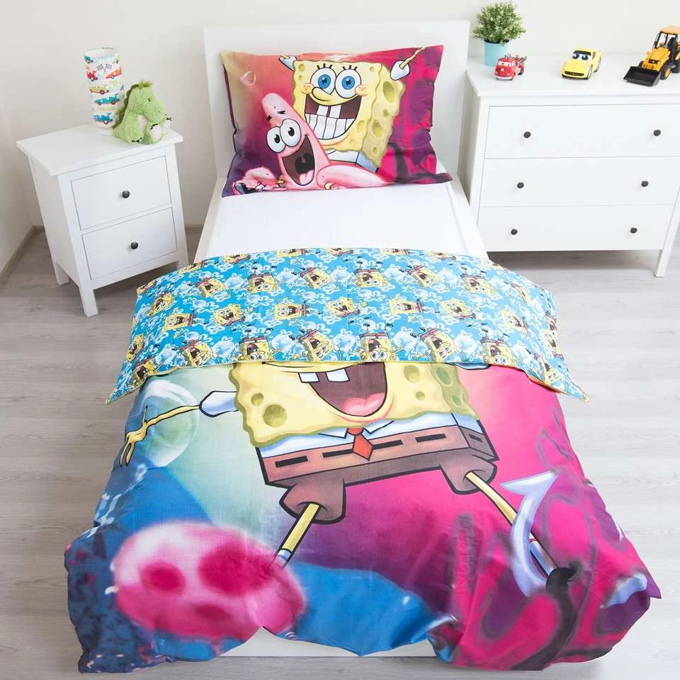 SpongeBob Dekbedovertrek Fun - Eenpersoons - 140 X 200 Cm - Multi 3 SpongeBob Dekbedovertrek Fun - Eenpersoons - 140 X 200 Cm - Multi - Afbeelding 3