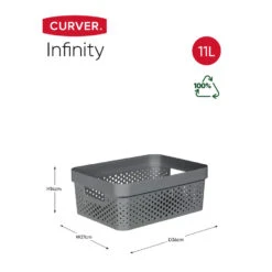 Curver Infinity Recycled Opbergbox - 11L - 3 Stuks - Grijs -Woninginrichting Winkel 1775442214 0101