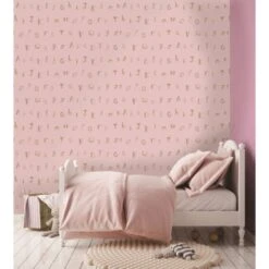 Dutch Wallcoverings - Make Believe Alphabet Roze/goud - 0,53x10,05m -Woninginrichting Winkel 1837098526 0102