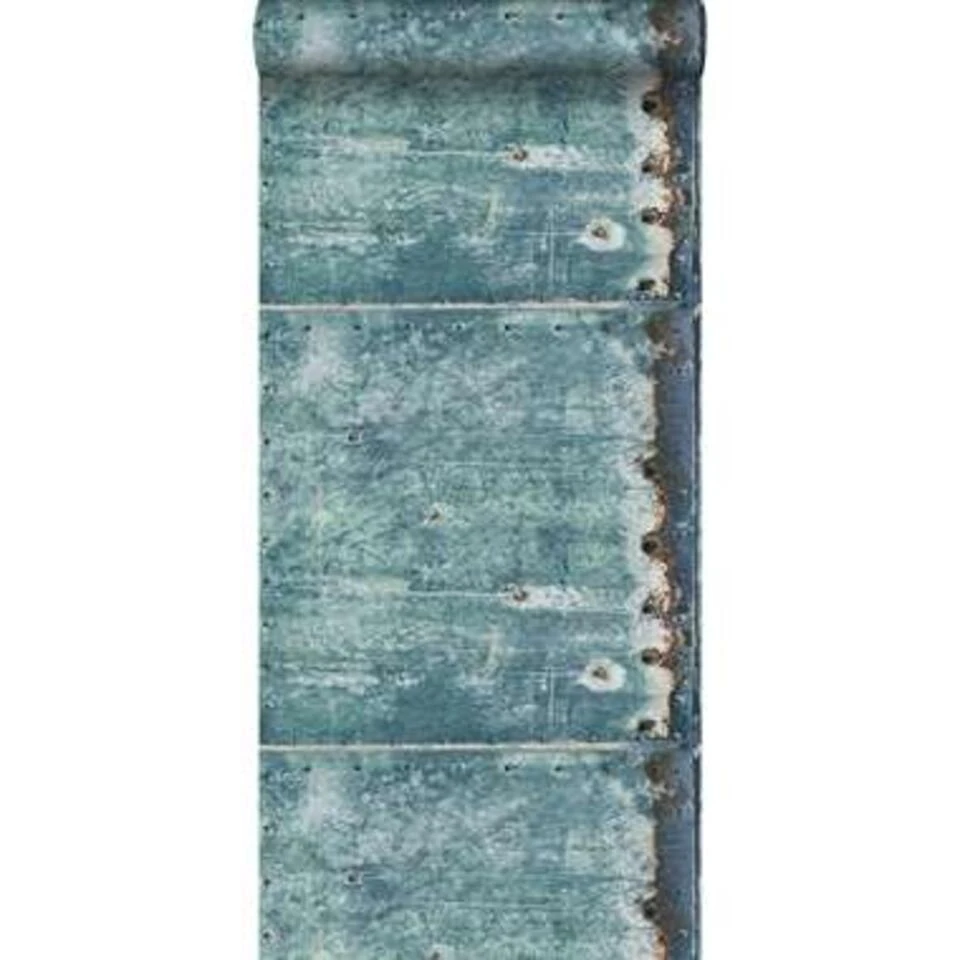 ESTAhome Behang - Metaal - Turquoise En Roest Bruin - 53 Cm X 10,05 M 2 ESTAhome Behang - Metaal - Turquoise En Roest Bruin - 53 Cm X 10,05 M - Afbeelding 2