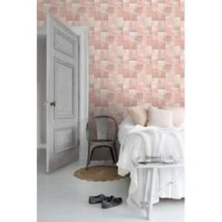 ESTAhome Behang - Marrakech Tapijt - Oranje En Roze - 53 Cm X 10,05 M -Woninginrichting Winkel 1878557280 0103