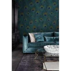 Origin Fotobehang - Pauwenveren - Zeegroen - 1.5 X 2.79 M -Woninginrichting Winkel 1897449891 0102