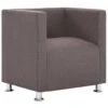 VidaXL Fauteuil Kubus Stof Taupe