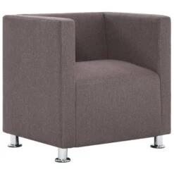 VidaXL Fauteuil Kubus Stof Taupe