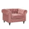 Beliani Fauteuil CHESTERFIELD - Roze Fluweel