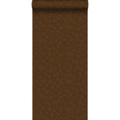 Origin Behang - Bloemen - Bruin En Glanzend Goud - 53 Cm X 10,05 M