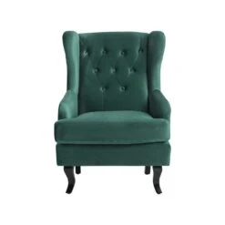 Beliani Oorfauteuil ALTA - Groen Fluweel -Woninginrichting Winkel 1ed183b836fd47ddb03cdb57aa36e734