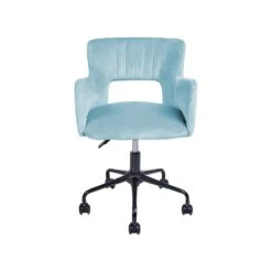 Beliani Bureaustoel SANILAC - Blauw Fluweel -Woninginrichting Winkel 2483b8d5b4584383a3afba9b688e0684