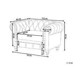 Beliani Fauteuil CHESTERFIELD - Beige Polyester 6 Beliani Fauteuil CHESTERFIELD - Beige Polyester -Woninginrichting Winkel 2950f771448d45ae99dbf5267cab4d0b 1