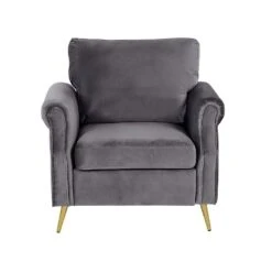 Beliani Fauteuil VIETAS - Grijs Fluweel -Woninginrichting Winkel 2ea6dcf8bd144e32bbca0146416b60e9
