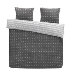 Walra Dekbedovertrek More Dashes - Antraciet - 200x200/220 Cm