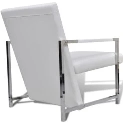 VidaXL Fauteuils 2 St Met Chroom Frame Kunstleer Wit -Woninginrichting Winkel 3564784c6f9c4bf38a6ae09387b64d0c