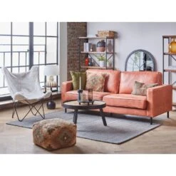 Beliani Fauteuil NYBRO - Wit Nepbont -Woninginrichting Winkel 357596b045c04a209905bedcc049559e